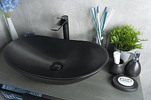 Раковина накладная Gid Lago 61 Bm9811 53337 черная матовая купить в интернет-магазине Sanbest