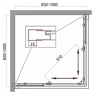Душевой уголок BelBagno UNIQUE-A-2-85/100-P-Cr 100х100 стекло текстурное/профиль хром купить в интернет-магазине Sanbest