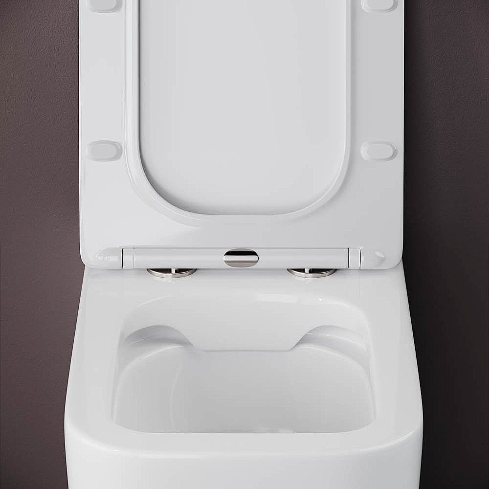 Унитаз приставной Ceramica Nova Cubic Rimless CN1809 безободковый, с крышкой микролифт купить в интернет-магазине Sanbest