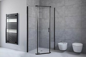 Душевой уголок Royal Bath TR RB1190TR-T-BL 90х110 прозрачное стекло/профиль черный купить в интернет-магазине Sanbest