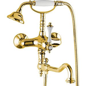 Смеситель для ванны и душа Cezares MARGOT-VDFM2-03/24-Bi золото купить в интернет-магазине сантехники Sanbest