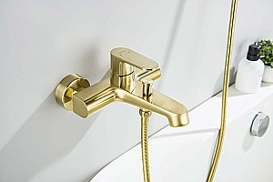 Смеситель для ванны Aquatek Оберон AQ1240BG золото шлифованное купить в интернет-магазине сантехники Sanbest