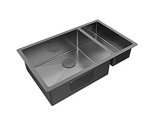 Кухонная мойка Paulmark Next 69/2S PM226944-GM вороненая сталь купить в интернет-магазине сантехники Sanbest