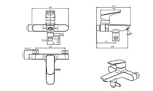 Набор смесителей Aquatek Вега AQ1030MB черный матовый купить в интернет-магазине сантехники Sanbest
