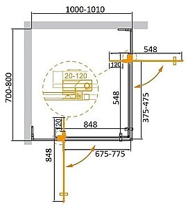Душевой уголок Cezares Slider 70х100 SLIDER-AH-2-70/80-100/110-GRIGIO-Cr стекло серое тонированное/профиль хром купить в интернет-магазине Sanbest