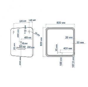 Зеркало Art&Max GENOVA AM-Gen-800-800-DS-F-White в ванную от интернет-магазине сантехники Sanbest