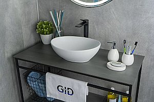 Раковина накладная Gid Lago 41 Nc900 51164 белая купить в интернет-магазине Sanbest