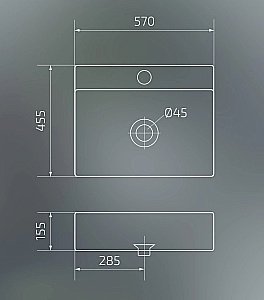 Раковина накладная Gid Geometrico 57 N9157 51216 белая купить в интернет-магазине Sanbest
