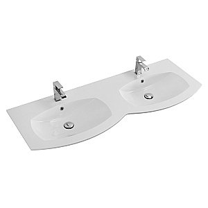 Тумба с раковиной Cezares VAGUE 140 54854+54854+50156 Grigio lucido для ванной в интернет-магазине Sanbest