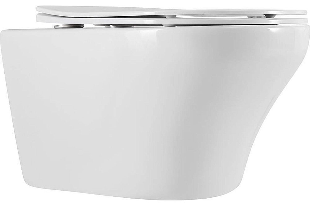Унитаз подвесной Art&Max GINA AM218CHR/SC белый, с сиденьем микролифт, безободковый купить в интернет-магазине Sanbest