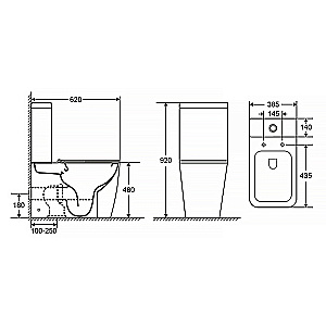 Унитаз напольный Azario Mirada S AZ-1288A белый, безободковый, с бачком, с крышкой микролифт купить в интернет-магазине Sanbest