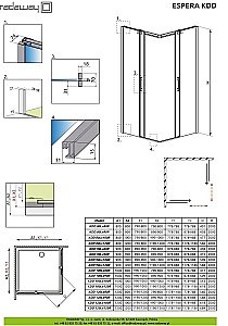Душевой уголок Radaway Espera KDD 120x100 стекло прозрачное/профиль хром купить в интернет-магазине Sanbest