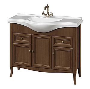 Тумба с раковиной Caprigo Lion 105 три двери, два ящика, античный орех для ванной в интернет-магазине Sanbest