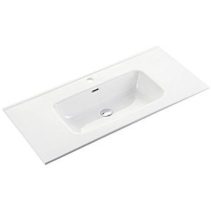 Тумба с раковиной Sancos Smart SM90W белый глянец для ванной в интернет-магазине Sanbest