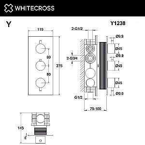 Смеситель для душа WhiteCross Y Y1238NIB никель брашированный купить в интернет-магазине сантехники Sanbest