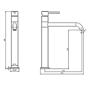 Cмеситель для раковины Caprigo DON 53-524-crm хром купить в интернет-магазине сантехники Sanbest