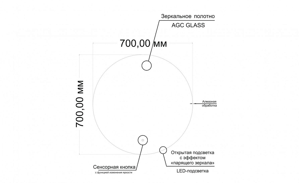 Зеркало ART&MAX SANREMO 70 AM-San-700-DS-F-H в ванную от интернет-магазине сантехники Sanbest