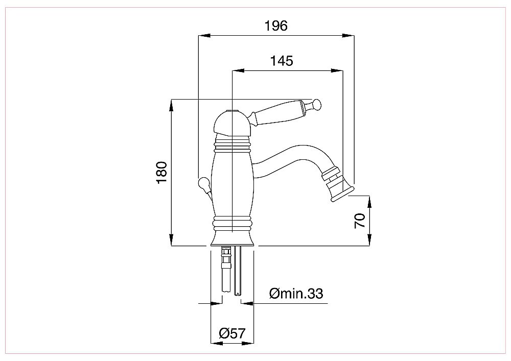 Смеситель для биде Bugnatese Oxford 6325 хром/ручка дерево купить в интернет-магазине сантехники Sanbest