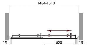 Душевая дверь BelBagno UNO-BF-1-150-C-Cr 150 стекло прозрачное/профиль хром купить в интернет-магазине Sanbest