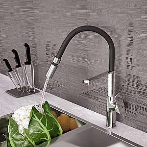 Смеситель для кухни Elghansa Heffen 5653520 хром/черный купить в интернет-магазине сантехники Sanbest