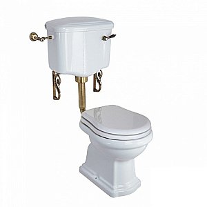 Унитаз Migliore Bella 20621 с низким бачком выпуск в пол белый/ручка бронза купить в интернет-магазине Sanbest