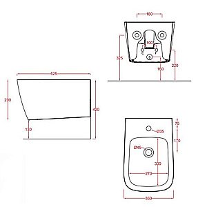 Биде подвесное Artceram A16 Matera купить в интернет-магазине Sanbest
