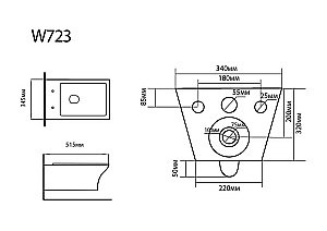 Унитаз подвесной Black&White Universe W-723 белый, безободковый купить в интернет-магазине Sanbest