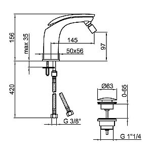 Смеситель для биде Webert Aria AI840102844 купить в интернет-магазине сантехники Sanbest