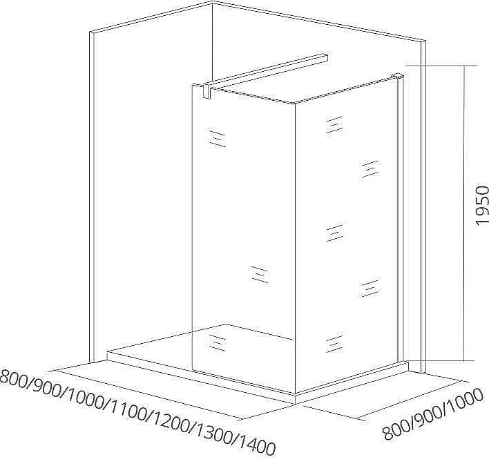 Душевое ограждение Good Door WALK IN SP+P + SP 80x100 стекло прозрачное/черный матовый купить в интернет-магазине Sanbest