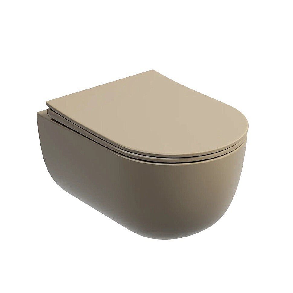 Унитаз подвесной Ceramica Nova Modena CN6063MC безободковый, с крышкой микролифт, капучино матовый купить в интернет-магазине Sanbest