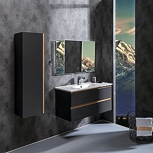 Тумба с раковиной Armadi Art Capolda 100 антрацит для ванной в интернет-магазине Sanbest