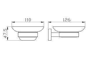 Мыльница с держателем WONZON & WOGHAND GRAFFITY, Темный графит (WW-9322) купить в интернет-магазине сантехники Sanbest