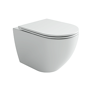 Унитаз подвесной Ceramica Nova Amato CN4013T белый, безободковый, с крышкой микролифт, слив торнадо купить в интернет-магазине Sanbest