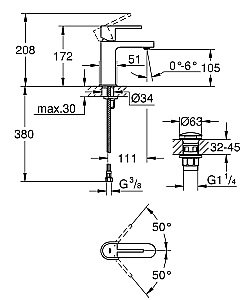 Смеситель для раковины Grohe Plus 33163003 купить в интернет-магазине сантехники Sanbest