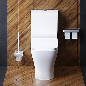 Унитаз-компакт Damixa Titan DX78C8600SC белый, с крышкой микролифт, с бачком, безободковый купить в интернет-магазине Sanbest