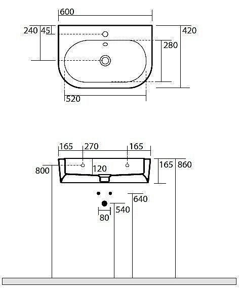 Раковина Kerasan Flo 60 3142bi*1 белая купить в интернет-магазине Sanbest