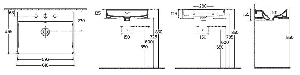 Раковина ISVEA Vea 61 10VAS5061I белая купить в интернет-магазине Sanbest