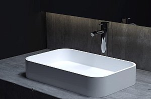 Раковина накладная Salini Callista 01 1101104G 54,5 из искусственного камня S-Sense, белая глянцевая купить в интернет-магазине Sanbest