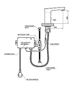 Смеситель для раковины GPD Photocell Colored FLB13-S черный купить в интернет-магазине сантехники Sanbest