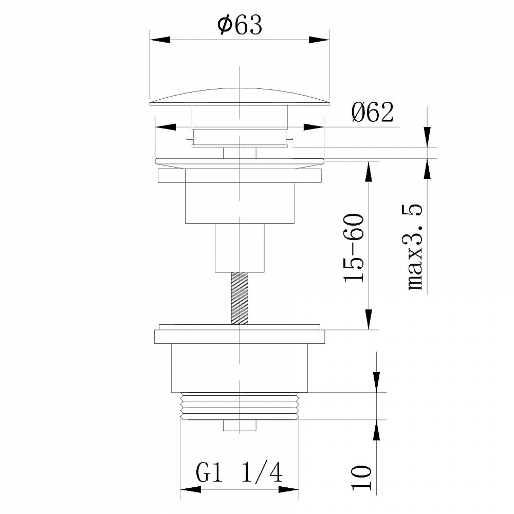 Донный клапан без перелива Abber Bequem AF0011G золото матовое купить в интернет-магазине сантехники Sanbest