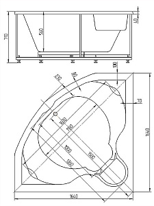 Ванна Aquatek Сириус 164х164 SIR164-0000002 белая купить в интернет-магазине Sanbest