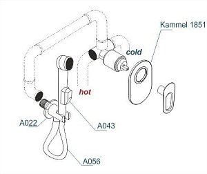 Гигиенический душ WasserKRAFT Kammel A111856 купить в интернет-магазине сантехники Sanbest