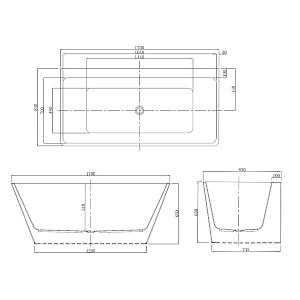 Ванна акриловая Azario Oxford 170x85 купить в интернет-магазине Sanbest