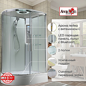 Душевая кабина AvaCan EM Серия EM3912 LEDT 120х90 с гидромассажем, с подсветкой, прозрачная купить в интернет-магазине Sanbest