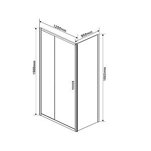 Душевой уголок Vincea Garda VSR-1G9012CHB 120x90 стекло шиншилла/профиль черный купить в интернет-магазине Sanbest