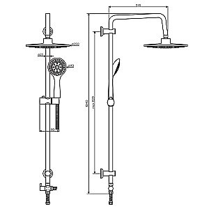 Смеситель для ванны с душевой колонной Dorff Ultra D4085012 хром купить в интернет-магазине сантехники Sanbest