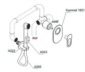 Гигиенический душ WasserKRAFT Kammel A111856 хром купить в интернет-магазине сантехники Sanbest
