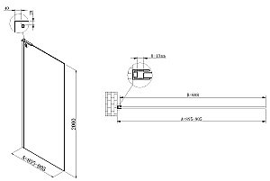 Душевое ограждение Vincea Walk-In 90 VSW-7HA900CL стекло прозрачное/профиль хром купить в интернет-магазине Sanbest