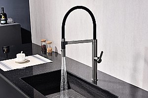 Смеситель для кухни Paulmark Leader Le214101-GM вороненая сталь купить в интернет-магазине сантехники Sanbest