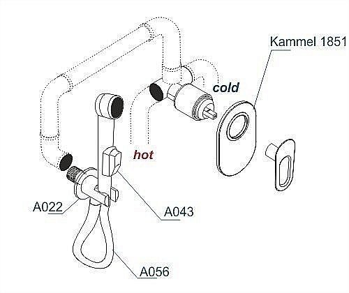 Гигиенический душ WasserKRAFT Kammel A111856 хром купить в интернет-магазине сантехники Sanbest